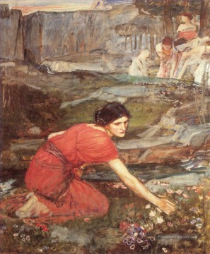 Maidens cueillette étude femme grecque John William Waterhouse Peinture à l'huile
